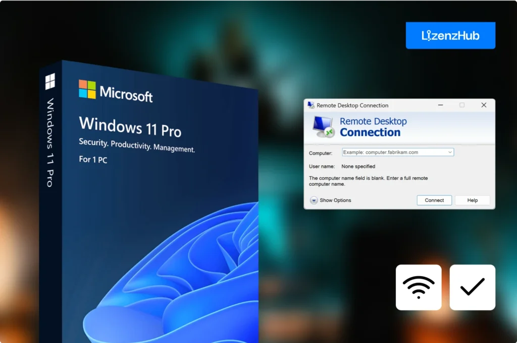 Windows 11 Pro Box mit Remote Desktop Verbindung – LizenzHub