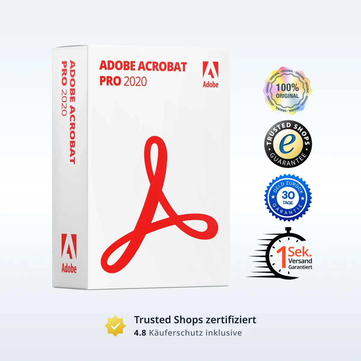Adobe Acrobat Pro 2020 Lizenz mit Vertrauenssiegeln