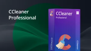 CCleaner Professional Box vor stilisiertem System‑/Performance‑Hintergrund