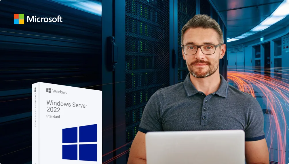 Businessnutzer mit Microsoft® Windows Server® 2022 Box – reale Vorteile