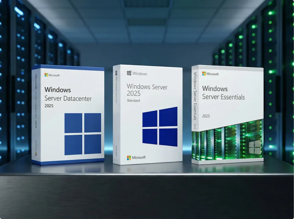 Windows Server 2025, 2022 und Essentials im Vergleich im Rechenzentrum