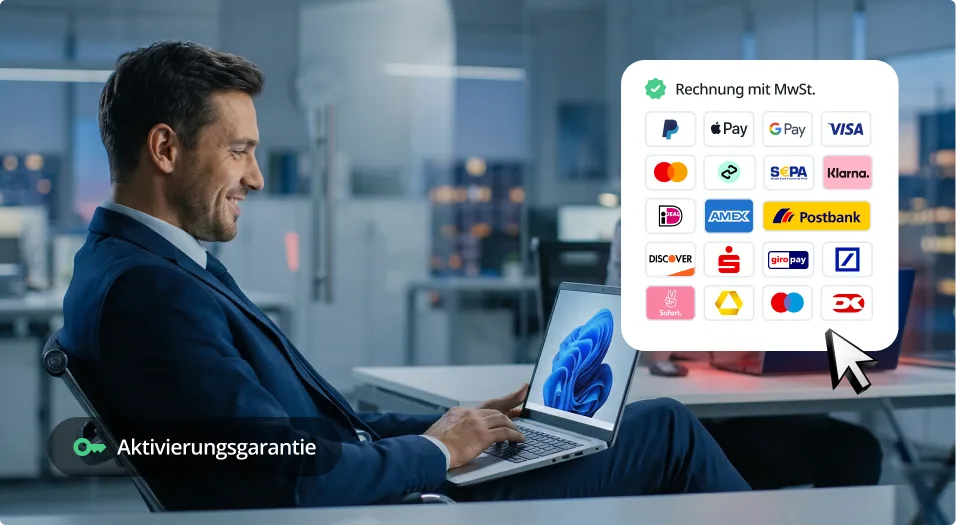 Man werkt met laptop in kantoor